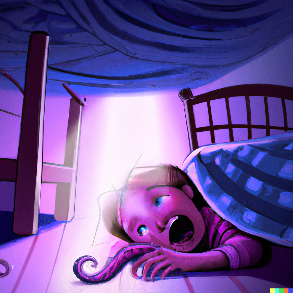 DALL·E 2022-10-05 19.39.50 - a tentacle monster hiding under the bed of a frightened child at ...png